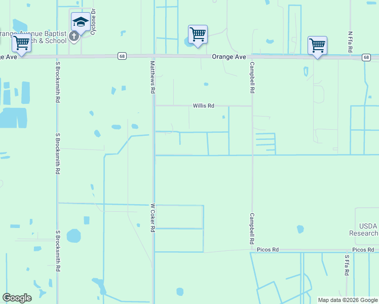 map of restaurants, bars, coffee shops, grocery stores, and more near 992 Coker Road in Fort Pierce