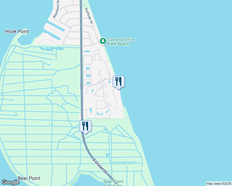 map of restaurants, bars, coffee shops, grocery stores, and more near 2400 South Ocean Drive in Fort Pierce