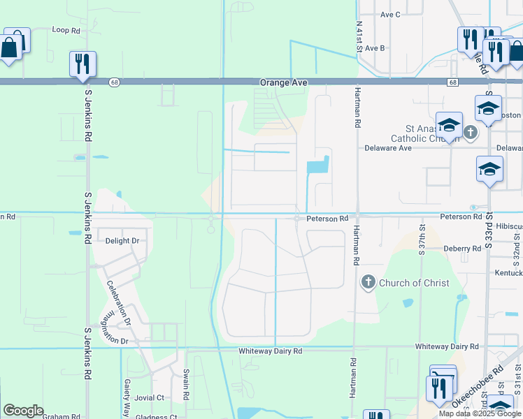 map of restaurants, bars, coffee shops, grocery stores, and more near 799 Bent Creek Drive in Fort Pierce