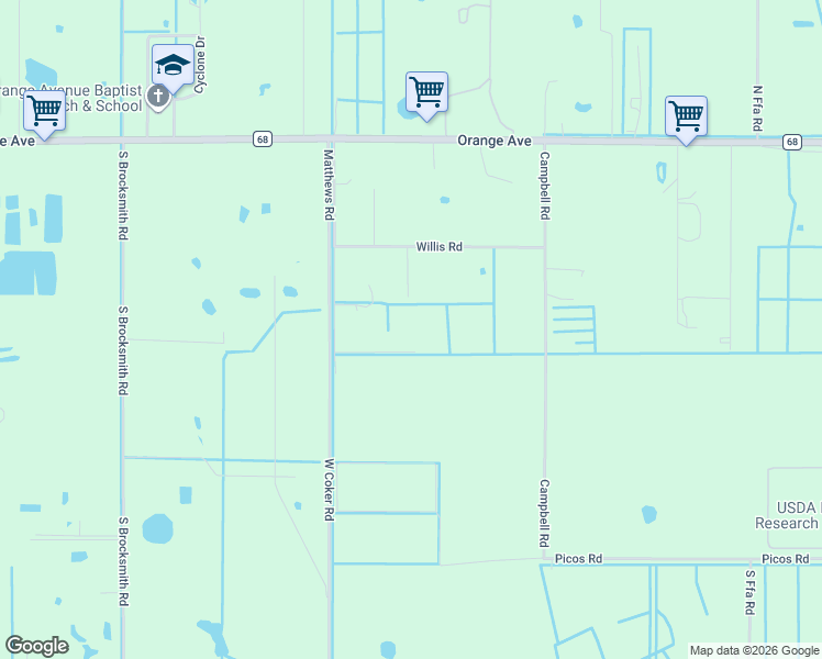 map of restaurants, bars, coffee shops, grocery stores, and more near 992 Coker Road in Fort Pierce