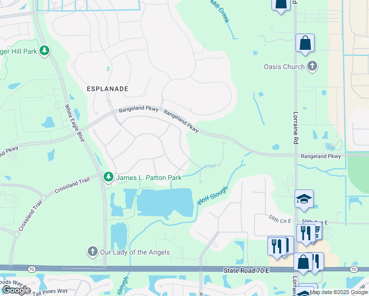 map of restaurants, bars, coffee shops, grocery stores, and more near 13614 Swiftwater Way in Bradenton