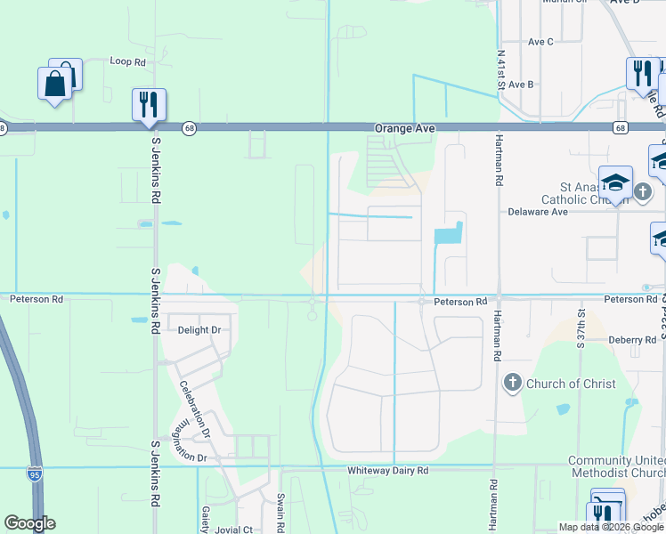 map of restaurants, bars, coffee shops, grocery stores, and more near 4229 Troon Place in Fort Pierce