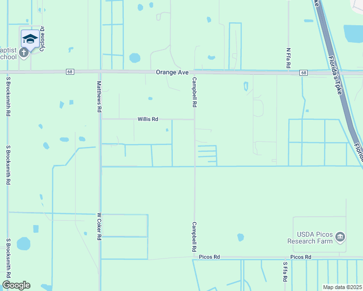 map of restaurants, bars, coffee shops, grocery stores, and more near 661 Campbell Road in Fort Pierce