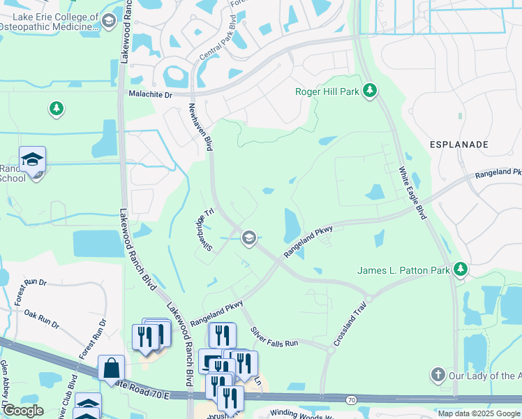 map of restaurants, bars, coffee shops, grocery stores, and more near 11832 Sky Acres Terrace in Bradenton