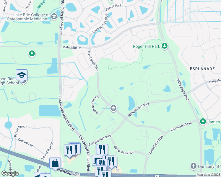 map of restaurants, bars, coffee shops, grocery stores, and more near 11976 Sky Acres Terrace in Bradenton