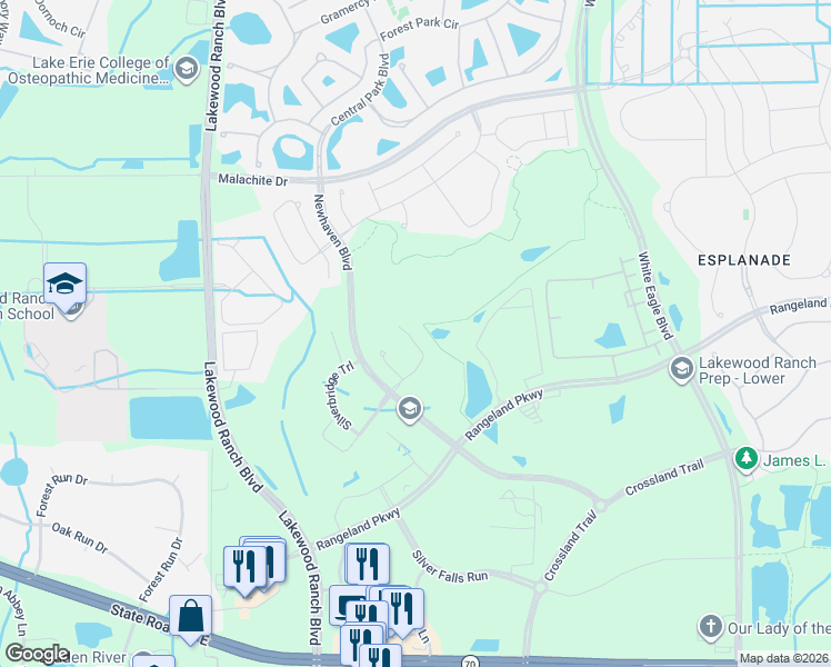 map of restaurants, bars, coffee shops, grocery stores, and more near 11976 Sky Acres Terrace in Bradenton