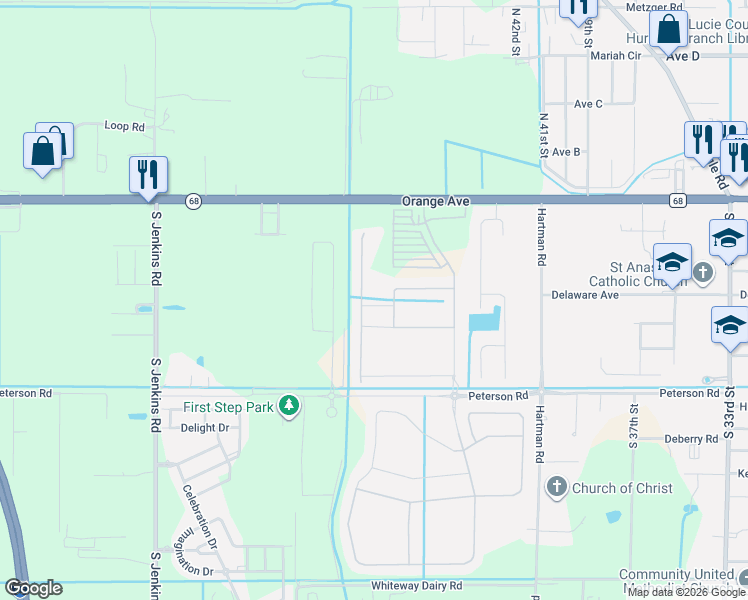 map of restaurants, bars, coffee shops, grocery stores, and more near 4244 Thurso Way in Fort Pierce