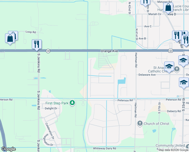 map of restaurants, bars, coffee shops, grocery stores, and more near 4244 Thurso Way in Fort Pierce
