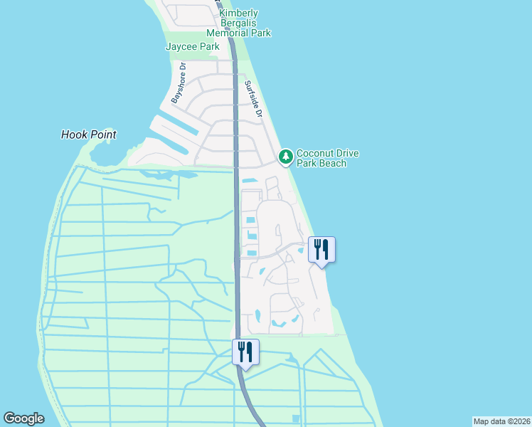 map of restaurants, bars, coffee shops, grocery stores, and more near 2400 South Ocean Drive in Fort Pierce