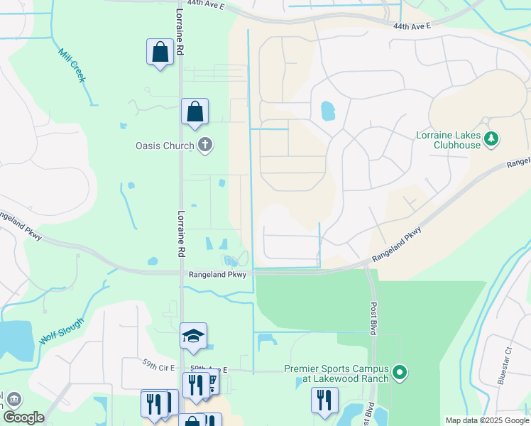 map of restaurants, bars, coffee shops, grocery stores, and more near 14792 Lyla Terrace in Bradenton