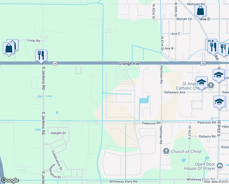 map of restaurants, bars, coffee shops, grocery stores, and more near 4234 Aberfoyle Avenue in Fort Pierce