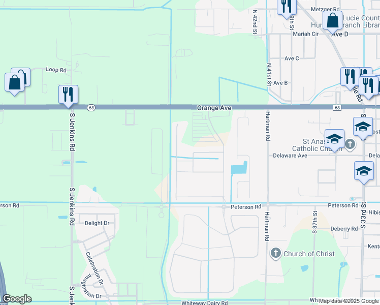 map of restaurants, bars, coffee shops, grocery stores, and more near 4232 Aberfoyle Avenue in Fort Pierce