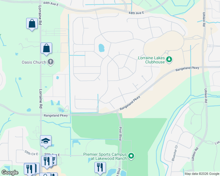 map of restaurants, bars, coffee shops, grocery stores, and more near 15210 SR 70 East in Bradenton