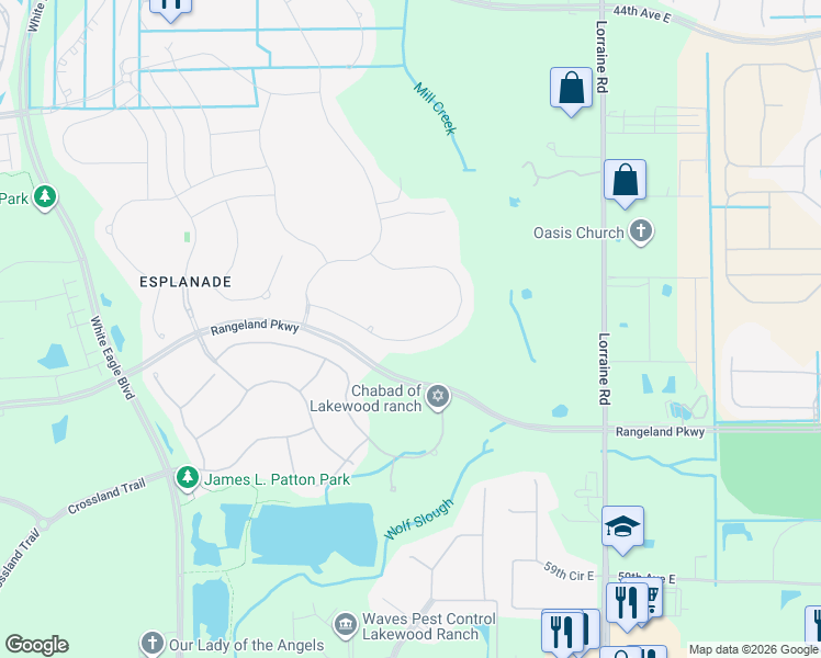 map of restaurants, bars, coffee shops, grocery stores, and more near 13732 Messina Loop in Bradenton