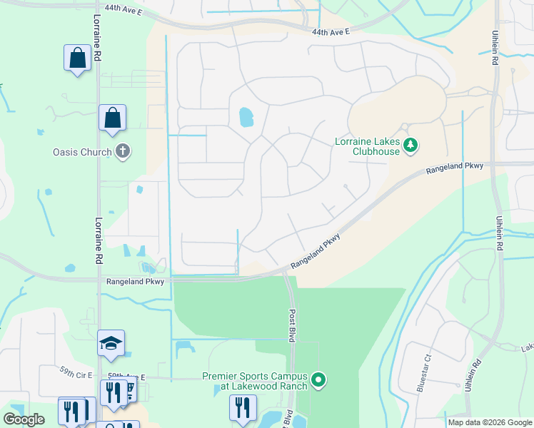 map of restaurants, bars, coffee shops, grocery stores, and more near 15210 SR 70 East in Bradenton