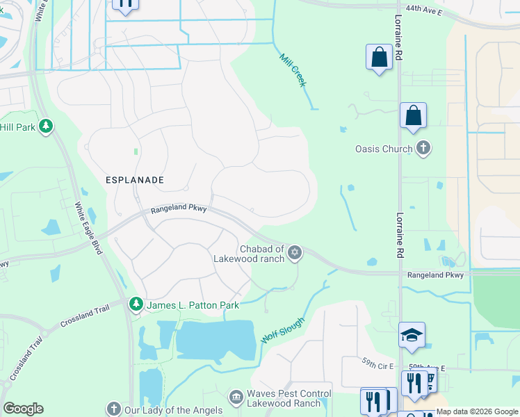map of restaurants, bars, coffee shops, grocery stores, and more near 13703 Messina Loop in Bradenton