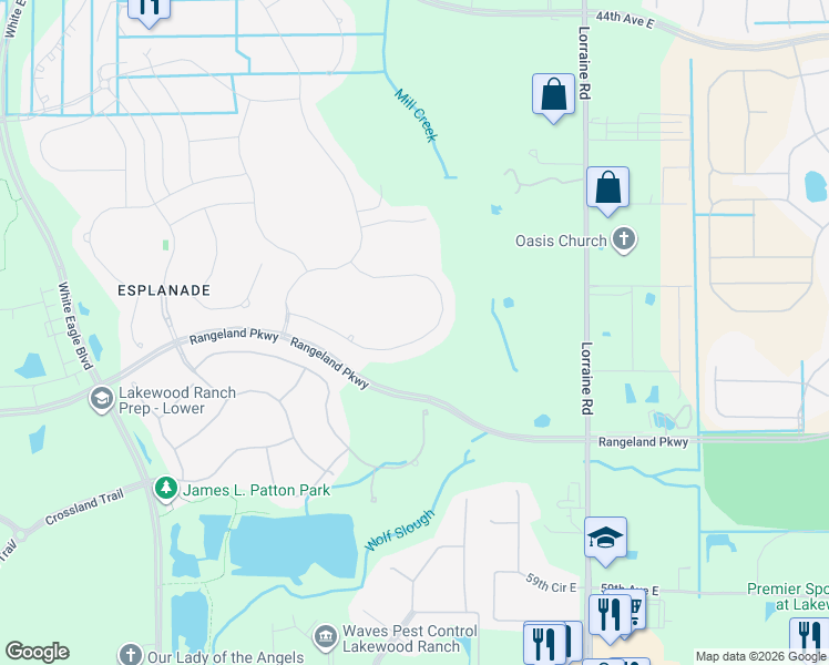 map of restaurants, bars, coffee shops, grocery stores, and more near 13732 Messina Loop in Bradenton