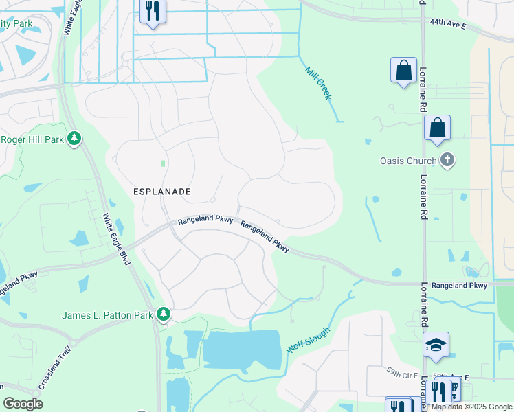 map of restaurants, bars, coffee shops, grocery stores, and more near 13511 Messina Loop in Bradenton
