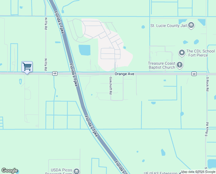 map of restaurants, bars, coffee shops, grocery stores, and more near 355 Gokchoff Road in Fort Pierce