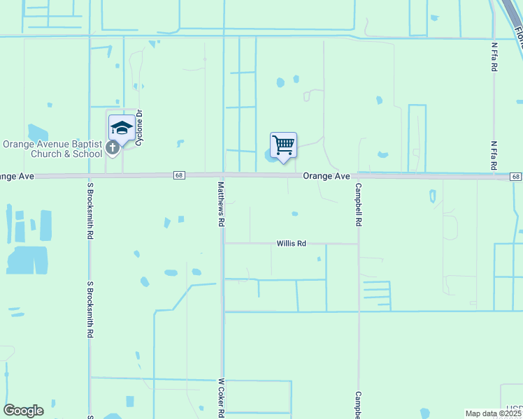 map of restaurants, bars, coffee shops, grocery stores, and more near 11889 Orange Avenue in Fort Pierce
