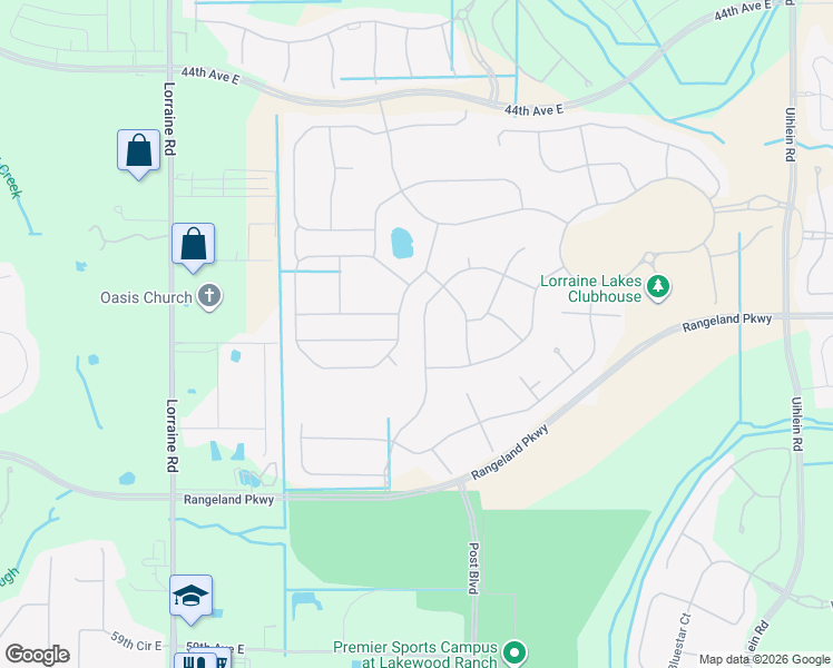 map of restaurants, bars, coffee shops, grocery stores, and more near in Lakewood Ranch