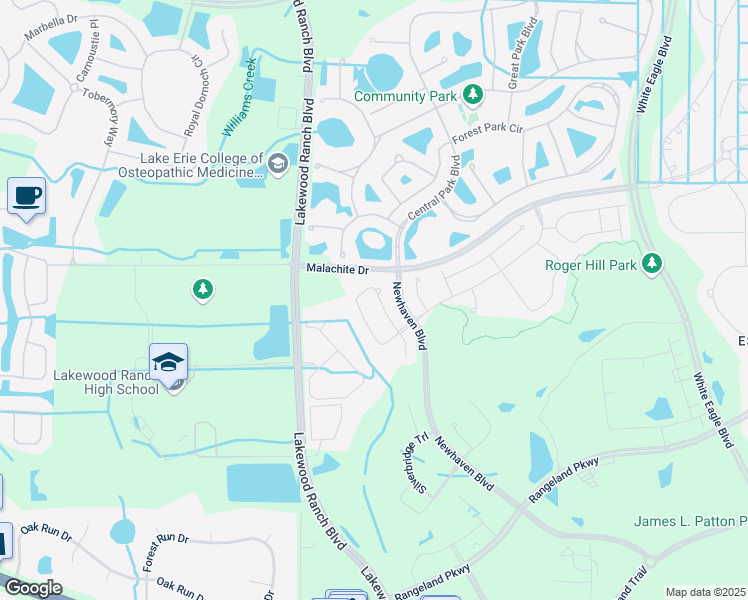 map of restaurants, bars, coffee shops, grocery stores, and more near 11343 Spring Gate Trail in Bradenton
