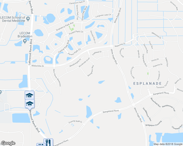map of restaurants, bars, coffee shops, grocery stores, and more near 5256 Bentgrass Way in Bradenton