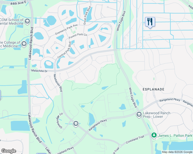 map of restaurants, bars, coffee shops, grocery stores, and more near 5256 Bentgrass Way in Bradenton
