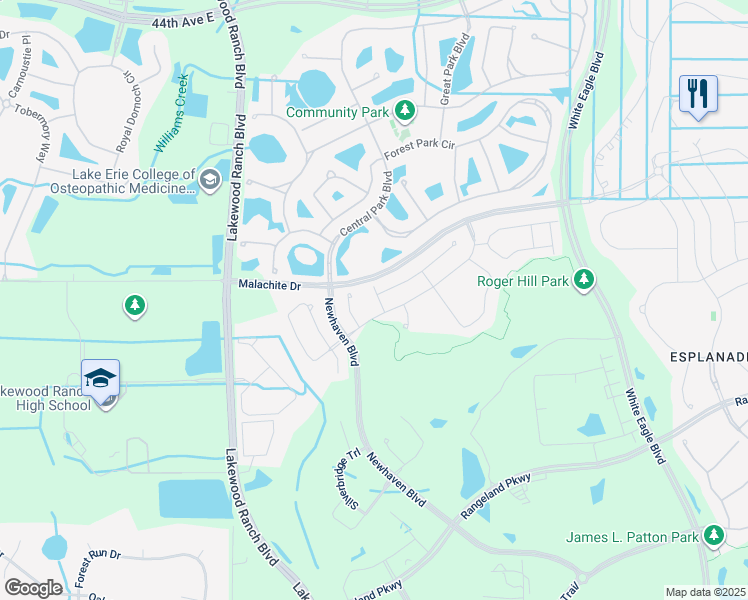 map of restaurants, bars, coffee shops, grocery stores, and more near 5206 Appaloosa CV in Bradenton