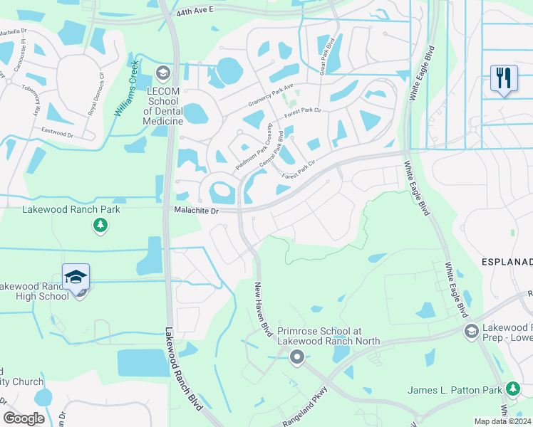 map of restaurants, bars, coffee shops, grocery stores, and more near 5206 Appaloosa CV in Bradenton