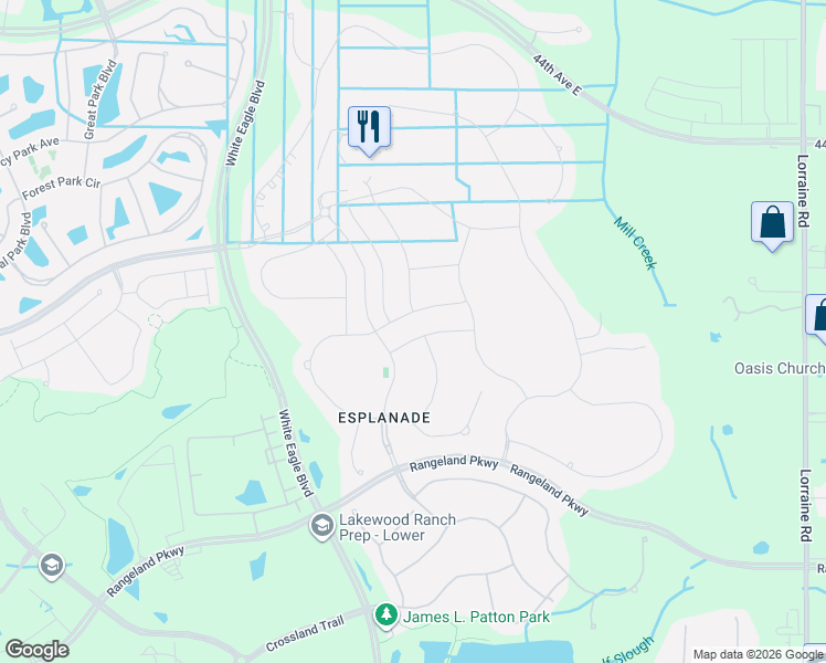 map of restaurants, bars, coffee shops, grocery stores, and more near 13118 Palermo Drive in Bradenton
