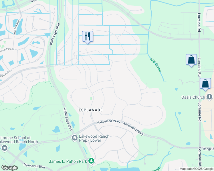 map of restaurants, bars, coffee shops, grocery stores, and more near 13118 Palermo Drive in Bradenton