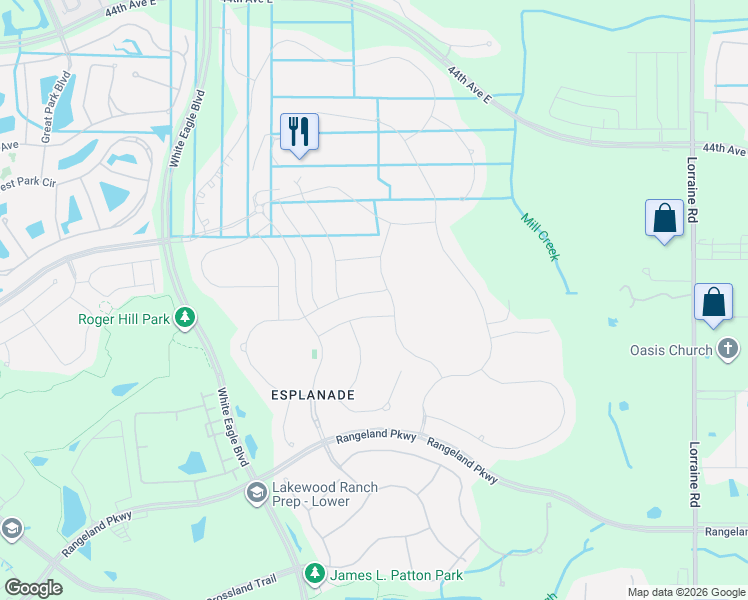 map of restaurants, bars, coffee shops, grocery stores, and more near 13202 Prima Drive in Bradenton