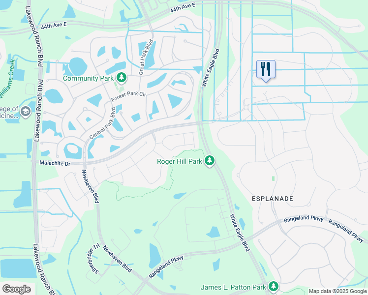 map of restaurants, bars, coffee shops, grocery stores, and more near 5040 Skyview Lane in Bradenton
