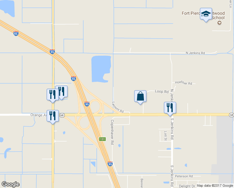map of restaurants, bars, coffee shops, grocery stores, and more near 210 Lamont Road in Fort Pierce
