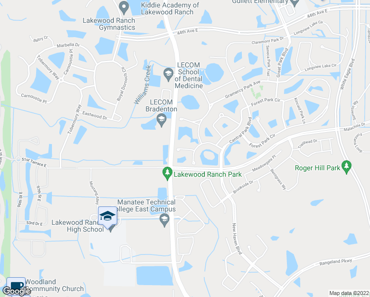 map of restaurants, bars, coffee shops, grocery stores, and more near 11231 White Rock Terrace in Bradenton