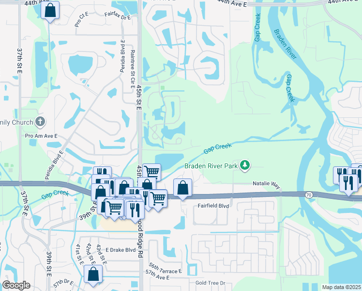 map of restaurants, bars, coffee shops, grocery stores, and more near 4742 Sabal Key Drive in Bradenton