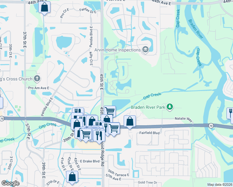 map of restaurants, bars, coffee shops, grocery stores, and more near 4688 Sabal Key Drive in Bradenton