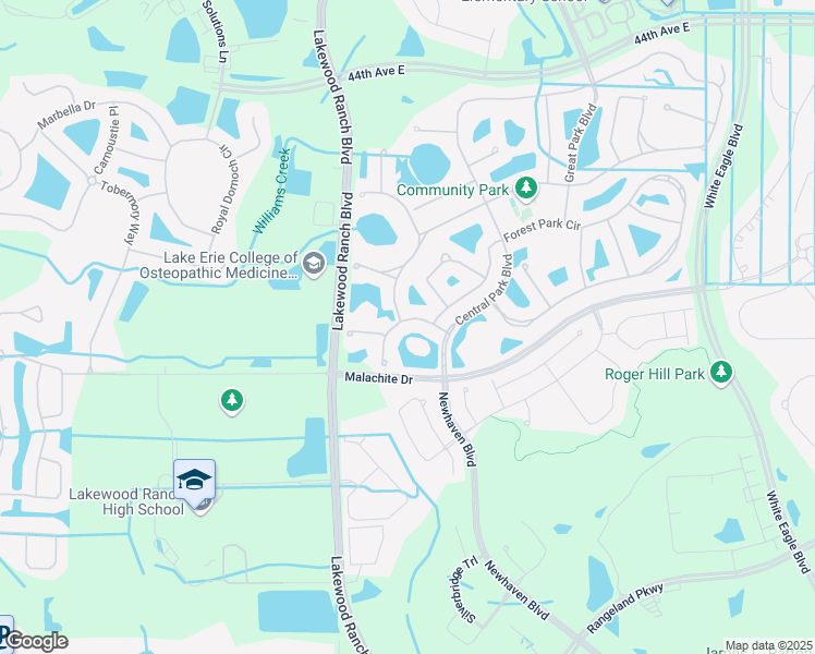 map of restaurants, bars, coffee shops, grocery stores, and more near 11308 White Rock Terrace in Bradenton