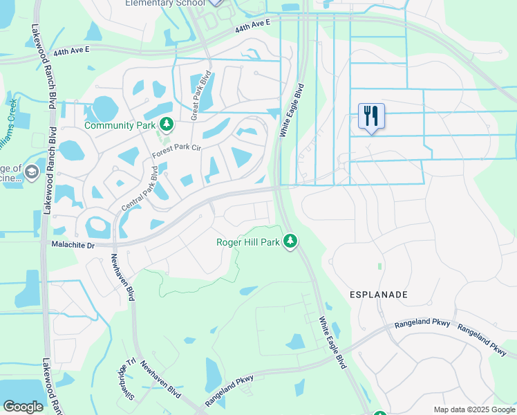 map of restaurants, bars, coffee shops, grocery stores, and more near 5015 Sunnyside Lane in Bradenton