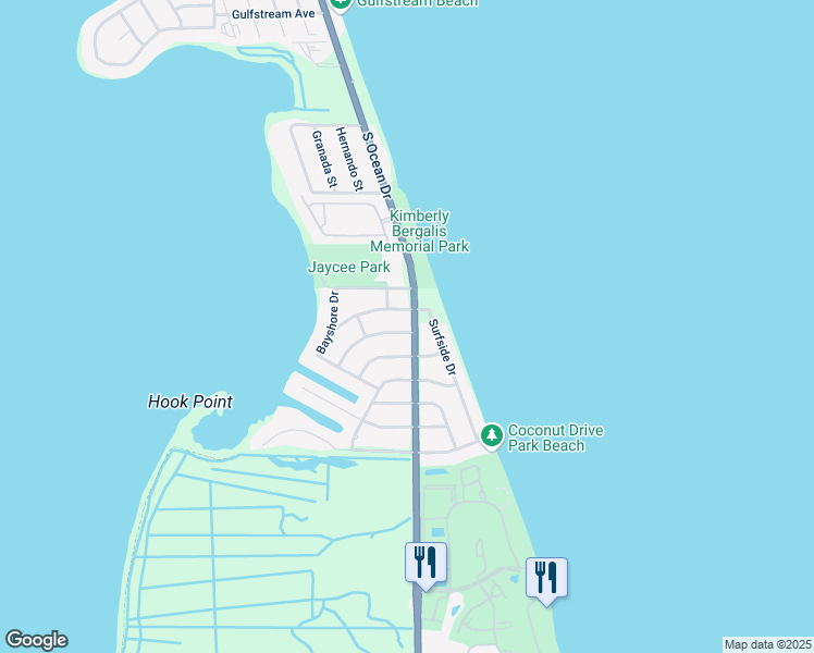 map of restaurants, bars, coffee shops, grocery stores, and more near 1705 South Ocean Drive in Fort Pierce