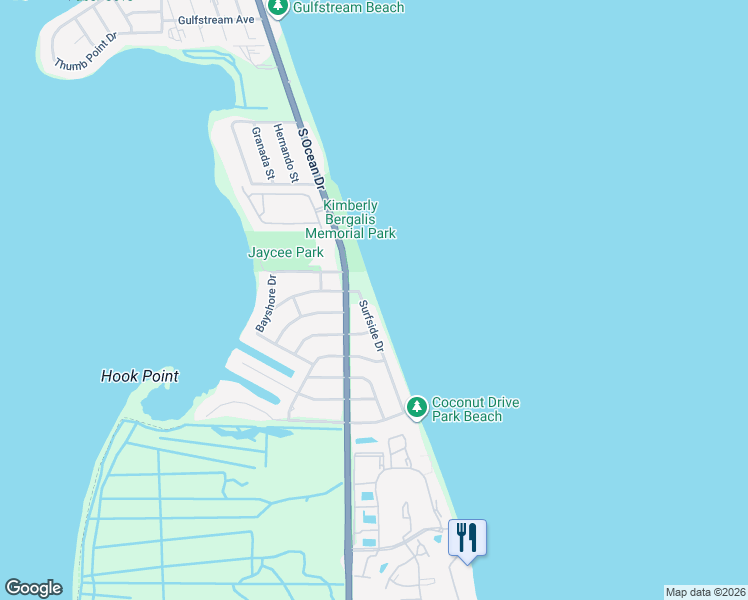 map of restaurants, bars, coffee shops, grocery stores, and more near 1606 Surfside Drive in Fort Pierce
