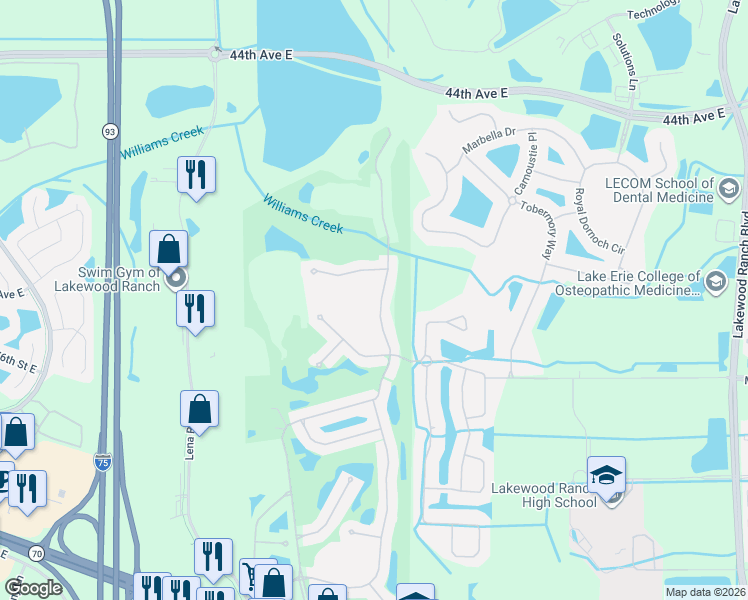 map of restaurants, bars, coffee shops, grocery stores, and more near 5007 88th Street East in Bradenton