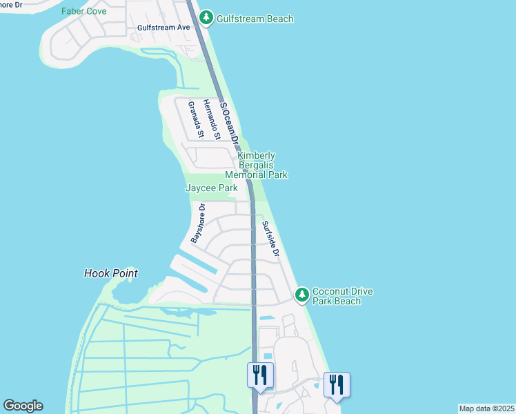 map of restaurants, bars, coffee shops, grocery stores, and more near 1550 South Ocean Drive in Fort Pierce