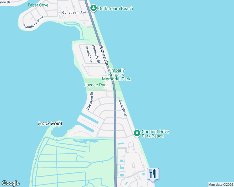 map of restaurants, bars, coffee shops, grocery stores, and more near 1550 South Ocean Drive in Fort Pierce