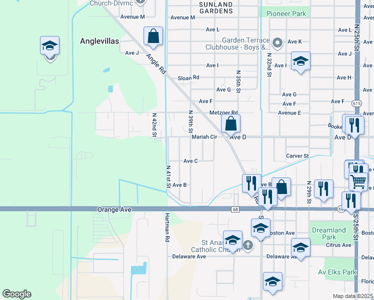 map of restaurants, bars, coffee shops, grocery stores, and more near 409 North 39th Street in Fort Pierce