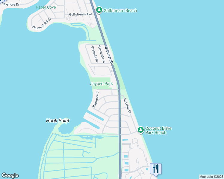 map of restaurants, bars, coffee shops, grocery stores, and more near Melaleuca Dr in Fort Pierce