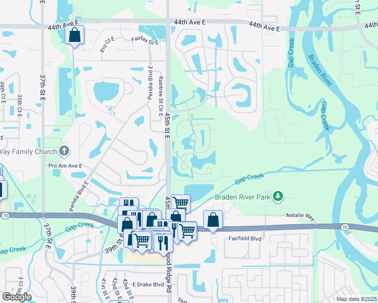 map of restaurants, bars, coffee shops, grocery stores, and more near 4510 Sabal Key Drive in Bradenton