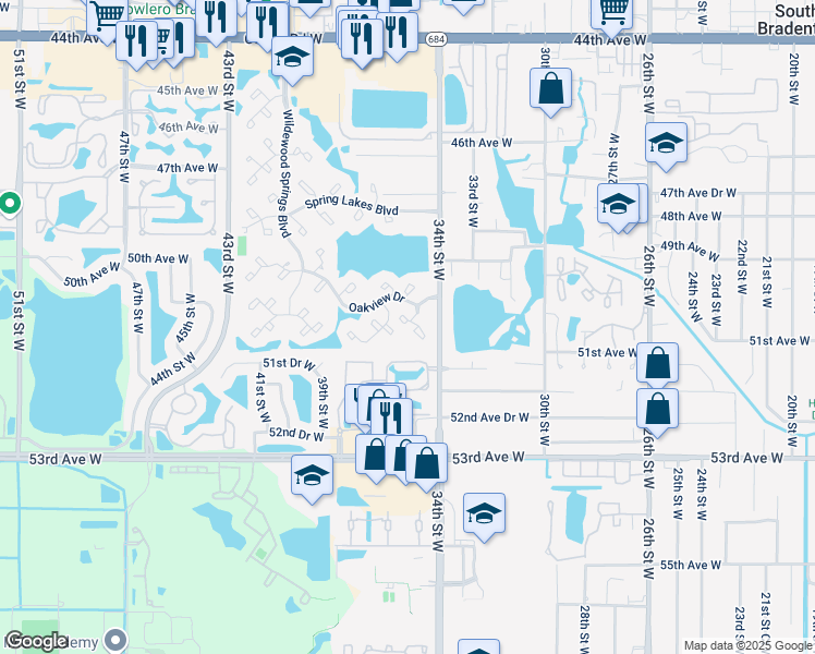 map of restaurants, bars, coffee shops, grocery stores, and more near 146 Wild Palm Drive in Bradenton