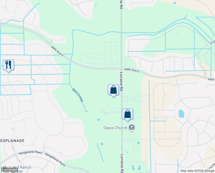 map of restaurants, bars, coffee shops, grocery stores, and more near 4926 Lorraine Road in Bradenton